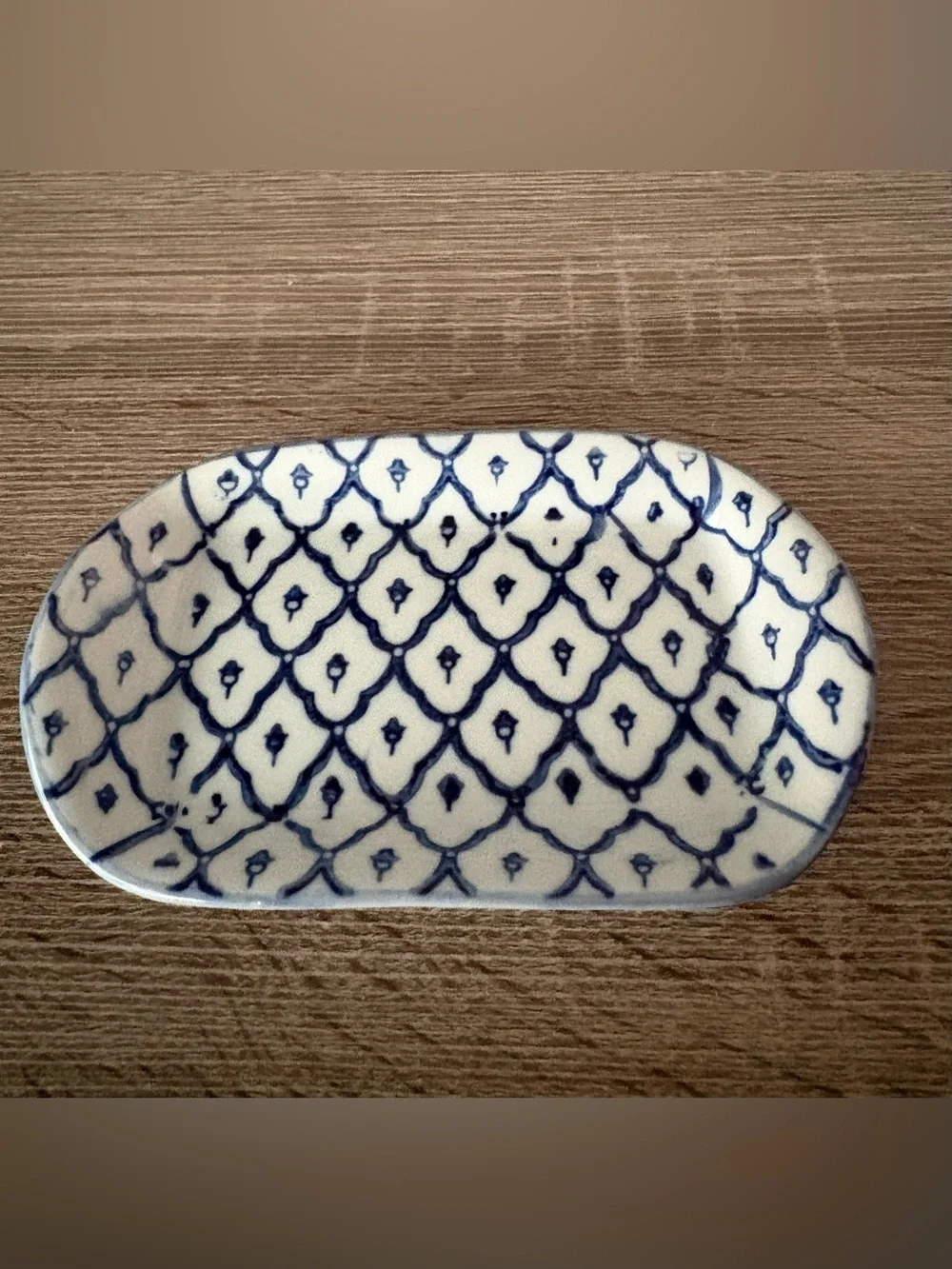 Pier 1 Cobalt Blue & White Small Sugar and Creamer Set with Tray - Preused